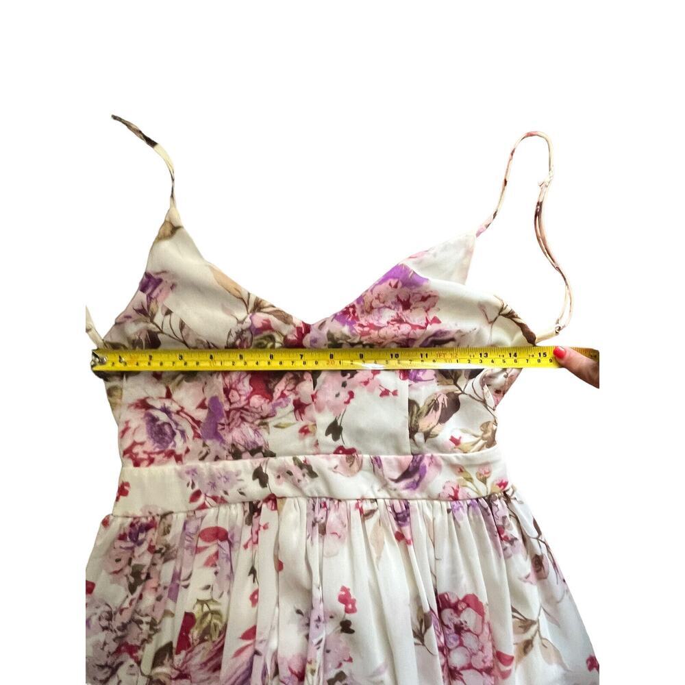NEW Miss Avenue Beige Floral Print, Backless Cut-Out , Flowy, Lined Maxi Dress L - Picture 11 of 12